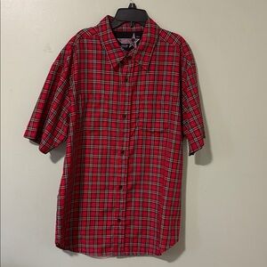 EUC Hurley Red and Black Plaid Shirt